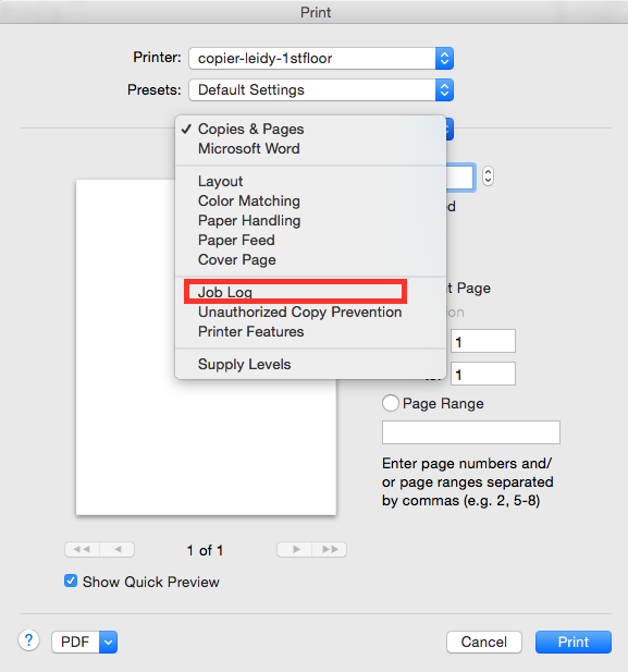 How to set your user code for printing to a Ricoh copier in Mac |  Department of Biology